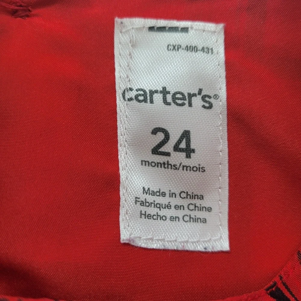 Carters Dress Girl 24M Red Black Plaid‎ Lined Holiday Party Wedding Princess